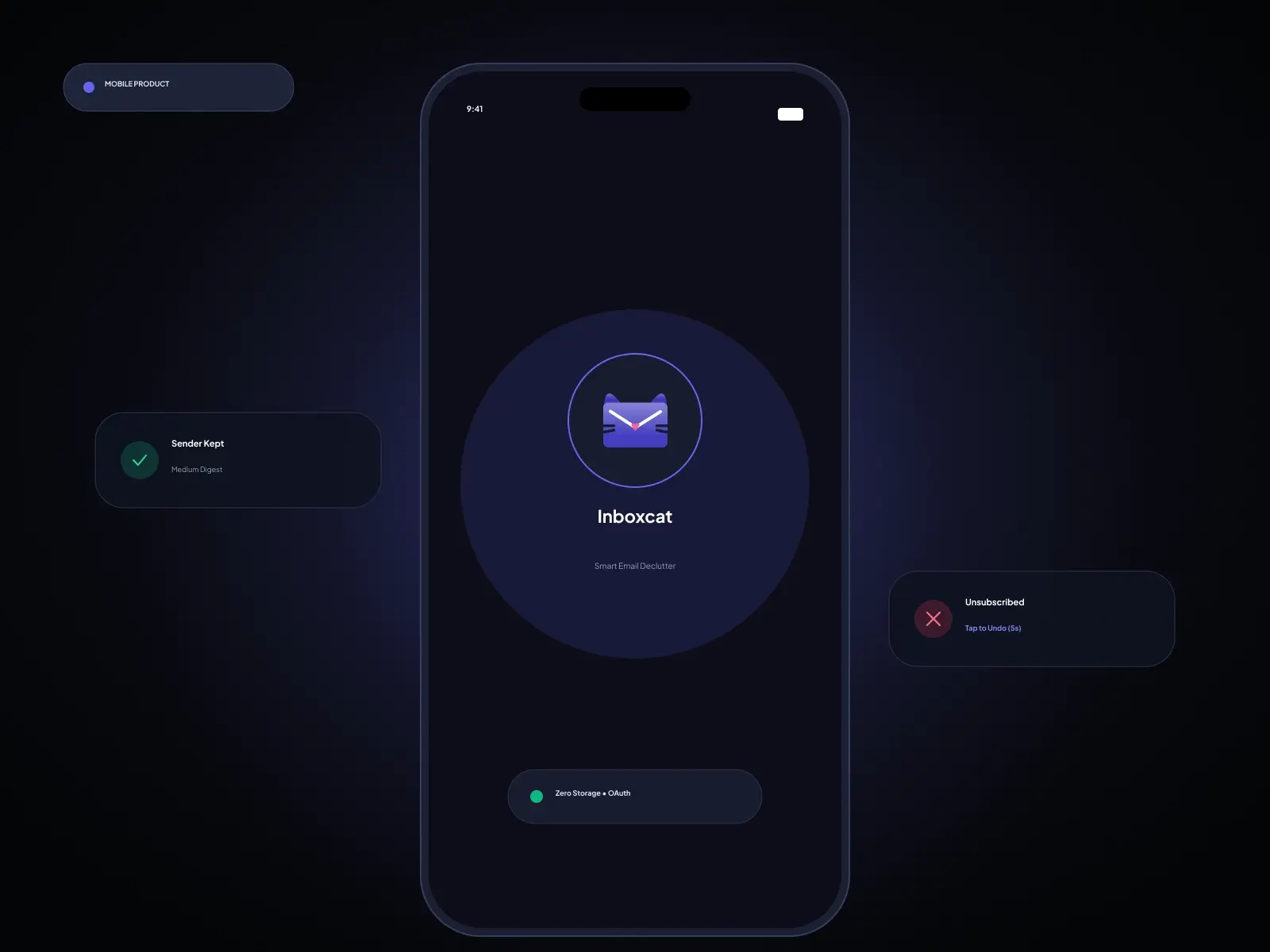Inboxcat - Email Cleaner App - UI/UX Design Case Study