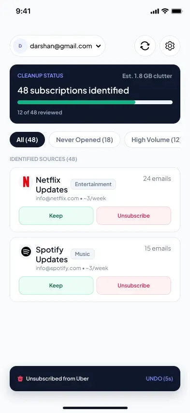 Smart Cleanup & Non-Blocking Undo